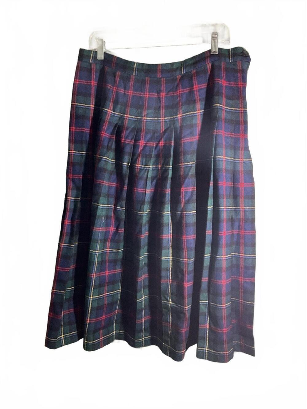 Pendleton Authentic Malcolm Tartan Wool Pleated Skirt Size 18